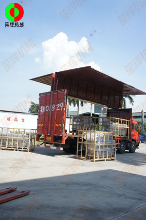 客戶訂購的大批蔬果清洗處理生產線順利出貨交付客戶！