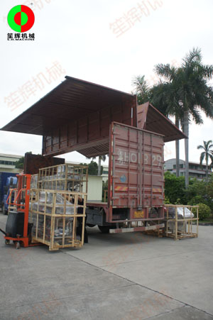 湖南經銷定制的多套渦流洗菜機等設備專車發貨交付!